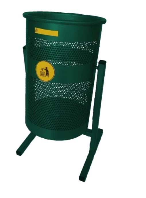 Урна металева переносна на 38 л зелена ВСМ ЕКО